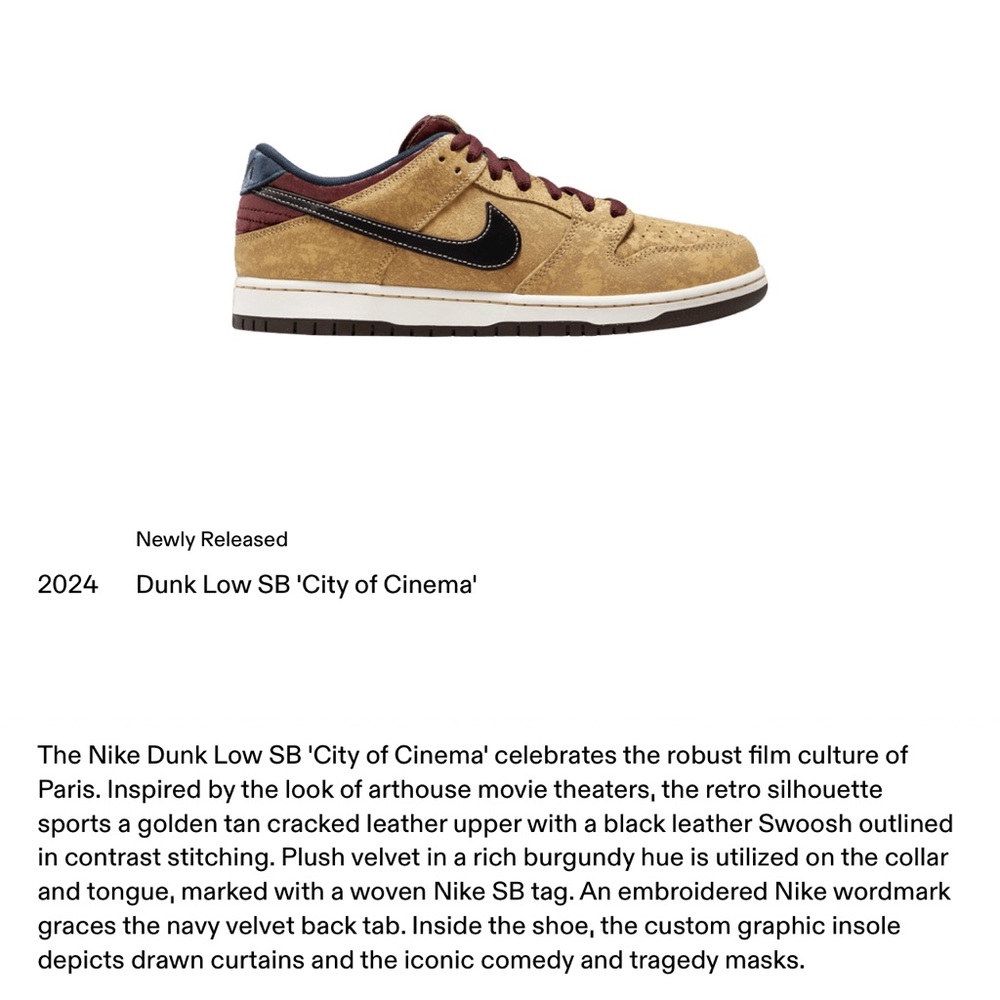 NIKE DUNK LOW SB ‘city of cinema’